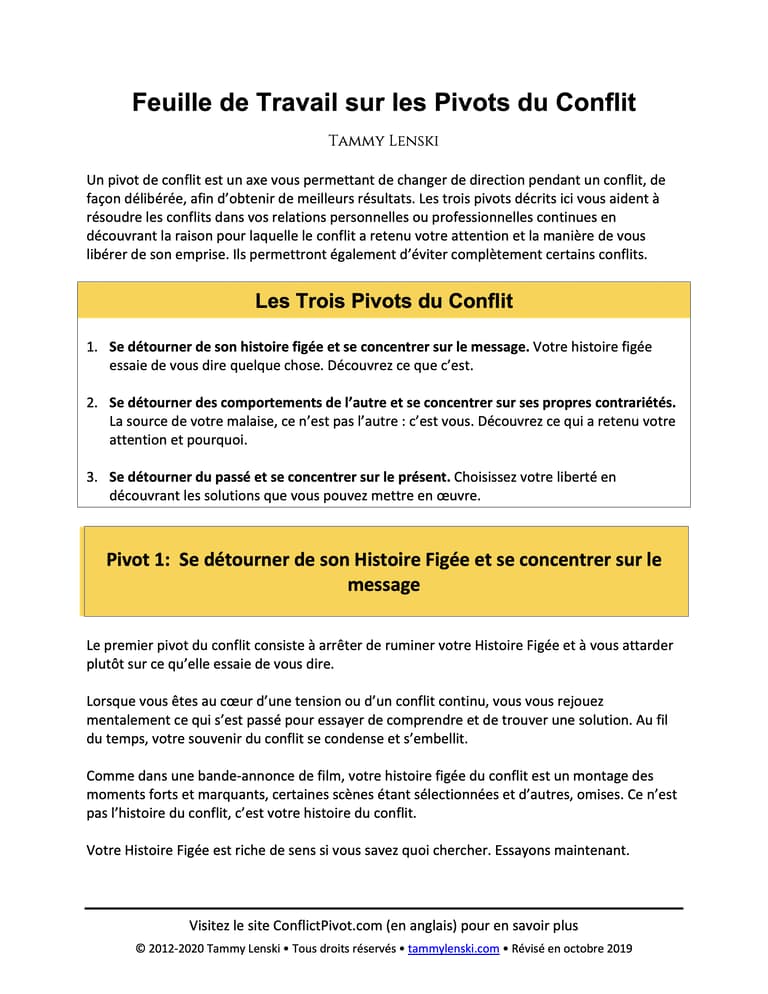 Feuille de Travail sur les Pivots du Conflit