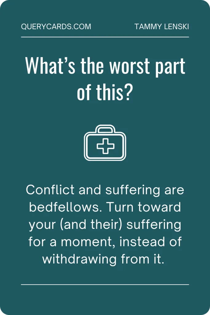 How to use the cards Explore a disagreement using the question prompts. Focus on the ones that make you pause. Cards with an ℹ️ symbol at the bottom link to more information.
