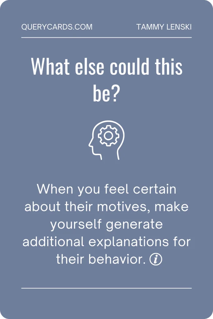 How to use the cards Explore a disagreement using the question prompts. Focus on the ones that make you pause. Cards with an ℹ️ symbol at the bottom link to more information.